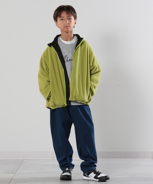 セール】【洗える/110-140cm/撥水】リバーシブル フリースブルゾン