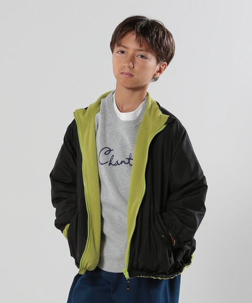 SHOO・LA・RUE(シューラルー)の「◆【洗える/110-140cm/撥水】リバーシブル フリースブルゾン(ブルゾン・キッズ・サックスブルー/ライトベージュ/カーキ/ブラック・14/13/12/11)」の2枚目の写真
