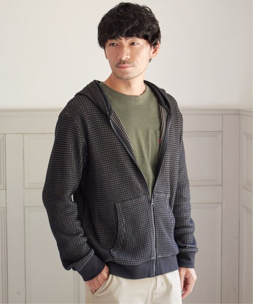 ikka（イッカ）の「【親子コーデ】ビッグワッフルジップパーカー（パーカー・メンズ・グレー/ブラック・M/L/XL/S）」の4枚目の写真