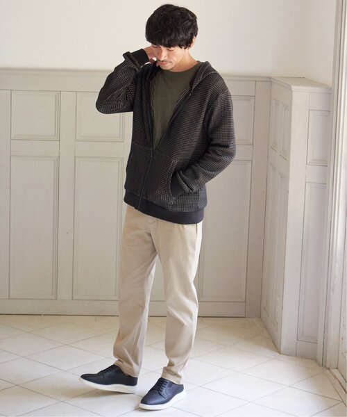 ikka（イッカ）の「【親子コーデ】ビッグワッフルジップパーカー（パーカー・メンズ・グレー/ブラック・M/L/XL/S）」の6枚目の写真