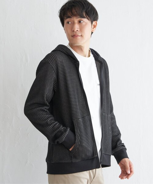 ikka（イッカ）の「【親子コーデ】ビッグワッフルジップパーカー（パーカー・メンズ・グレー/ブラック・M/L/XL/S）」の7枚目の写真