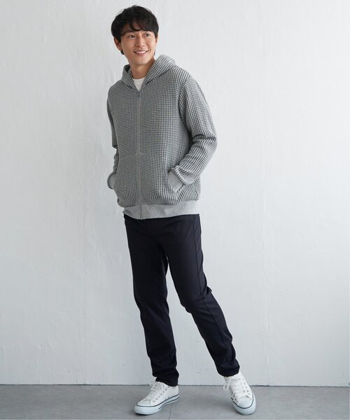 ikka（イッカ）の「【親子コーデ】ビッグワッフルジップパーカー（パーカー・メンズ・グレー/ブラック・M/L/XL/S）」の10枚目の写真