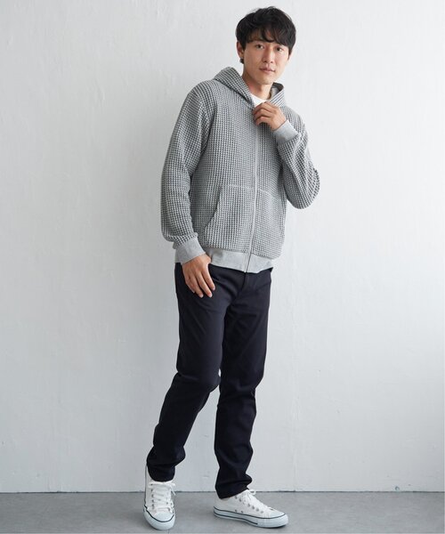 ikka（イッカ）の「【親子コーデ】ビッグワッフルジップパーカー（パーカー・メンズ・グレー/ブラック・M/L/XL/S）」の11枚目の写真