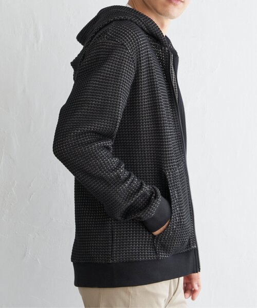 ikka（イッカ）の「【親子コーデ】ビッグワッフルジップパーカー（パーカー・メンズ・グレー/ブラック・M/L/XL/S）」の12枚目の写真