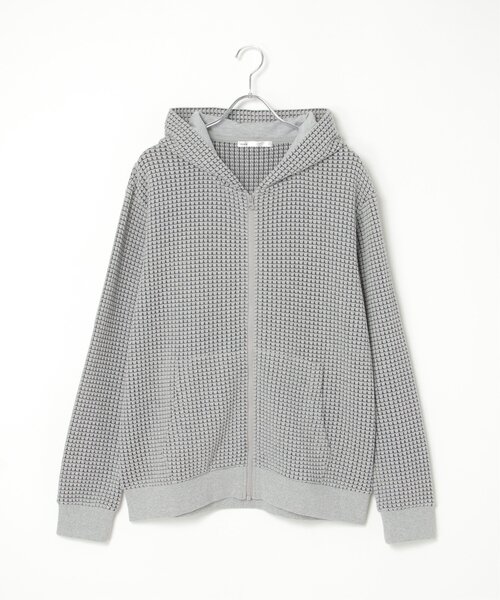 ikka（イッカ）の「【親子コーデ】ビッグワッフルジップパーカー（パーカー・メンズ・グレー/ブラック・M/L/XL/S）」の15枚目の写真