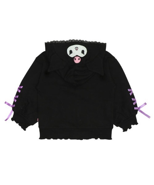 【美品】kryclothing 「BABUPK 2」パーカー 黒×ブラックフリル サンリオ なりきるフリルZIP パーカー 9795K（パーカー