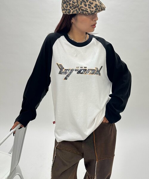 WHO'S WHO gallery(フーズフーギャラリー)の「*3サイズ展開【KOOKY'N/クーキー】BRONXヴィンテージロゴラグランロンt(Tシャツ/カットソー・レディース・ブラック/チャコールグレー/ネイビー/サックスブルー/パープル・MEDIUM/LARGE/X-LARGE)」の19枚目の写真