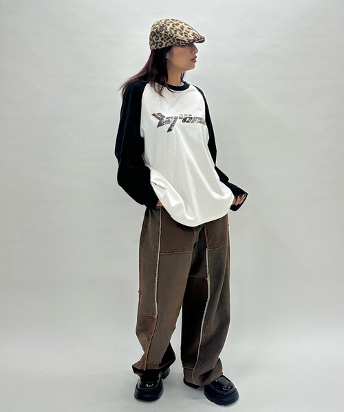 WHO'S WHO gallery(フーズフーギャラリー)の「*3サイズ展開【KOOKY'N/クーキー】BRONXヴィンテージロゴラグランロンt(Tシャツ/カットソー・レディース・ブラック/チャコールグレー/ネイビー/サックスブルー/パープル・MEDIUM/LARGE/X-LARGE)」の21枚目の写真