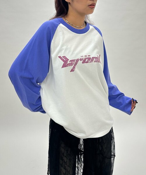 WHO'S WHO gallery(フーズフーギャラリー)の「*3サイズ展開【KOOKY'N/クーキー】BRONXヴィンテージロゴラグランロンt(Tシャツ/カットソー・レディース・ブラック/チャコールグレー/ネイビー/サックスブルー/パープル・MEDIUM/LARGE/X-LARGE)」の11枚目の写真