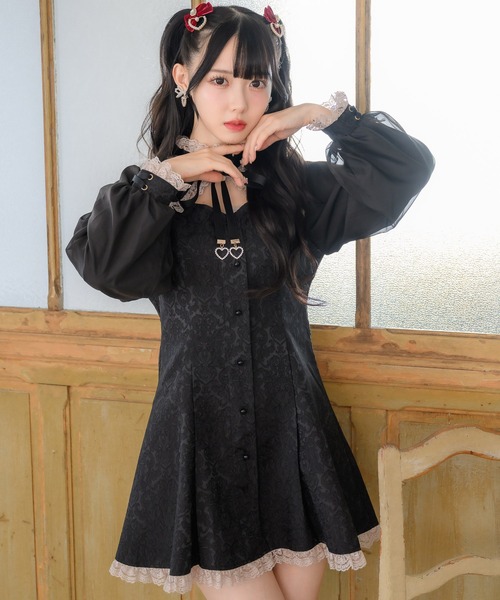 ROJITA(ロジータ)の「スタンドカラーシアースリーブワンピース(ワンピース・レディース・マルチ/ブラック/ピンク・FREE)」の20枚目の写真