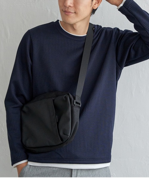 ikka(イッカ)の「フクレジャカードクルーネックレイヤード(Tシャツ/カットソー・メンズ・オリーブ/チャコールグレー/ブルー/ピンク/ネイビー/ベージュ・M/L/XL/S)」の4枚目の写真