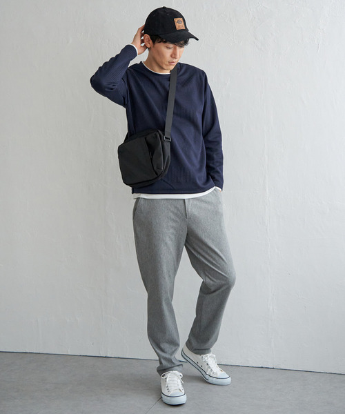 ikka(イッカ)の「フクレジャカードクルーネックレイヤード(Tシャツ/カットソー・メンズ・オリーブ/チャコールグレー/ブルー/ピンク/ネイビー/ベージュ・M/L/XL/S)」の18枚目の写真