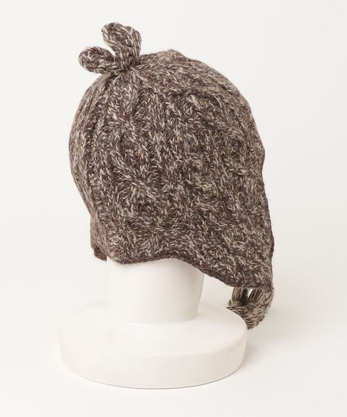 RRL(ダブル アール エル)の「マールド アランニット イヤーフラップ キャップ(ニットキャップ/ビーニー・メンズ・ブラウン・ONE)」の2枚目の写真