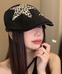 SHEENA | レオパード柄スターモチーフハンチング帽(ハンチング/ベレー帽)