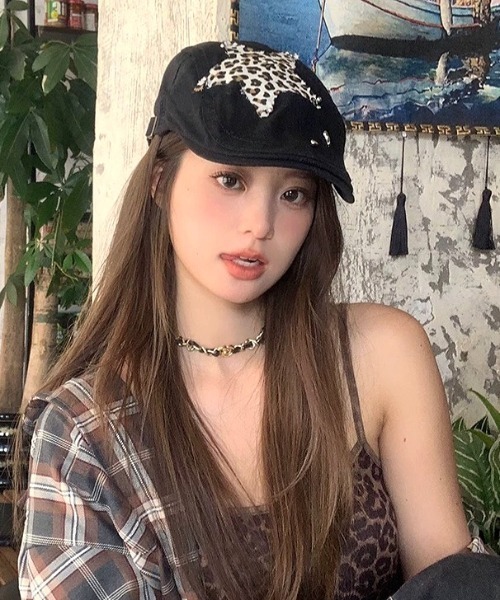 SHEENA（シーナ）の「レオパード柄スターモチーフハンチング帽（ハンチング/ベレー帽・レディース・ブラック・M）」の21枚目の写真