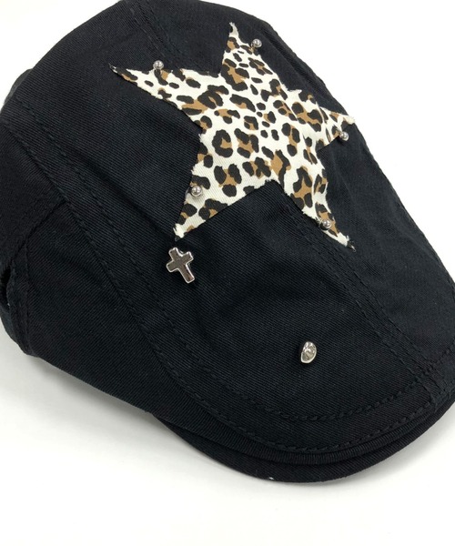 SHEENA（シーナ）の「レオパード柄スターモチーフハンチング帽（ハンチング/ベレー帽・レディース・ブラック・M）」の18枚目の写真