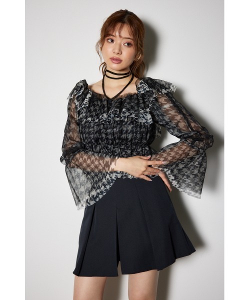 rienda（リエンダ）の「2WAYギャザーオフショルチュールブラウス 秋冬 春服（シャツ/ブラウス・レディース・ホワイト/ライトグレー/ブラック・FREE）」の4枚目の写真