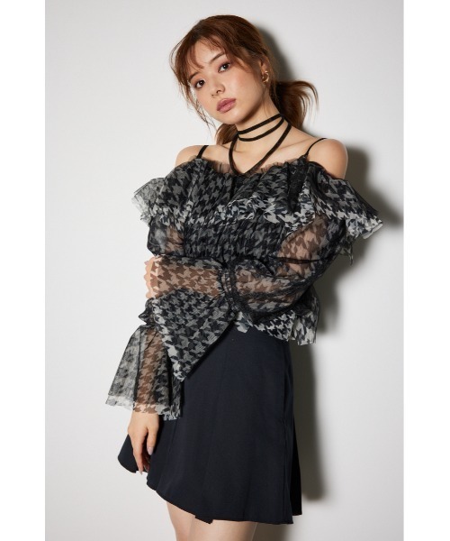 rienda（リエンダ）の「2WAYギャザーオフショルチュールブラウス 秋冬 春服（シャツ/ブラウス・レディース・ホワイト/ライトグレー/ブラック・FREE）」の6枚目の写真
