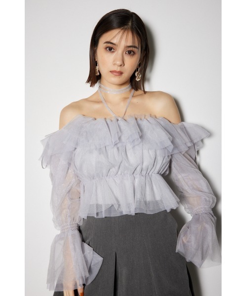 rienda（リエンダ）の「2WAYギャザーオフショルチュールブラウス 秋冬 春服（シャツ/ブラウス・レディース・ホワイト/ライトグレー/ブラック・FREE）」の19枚目の写真