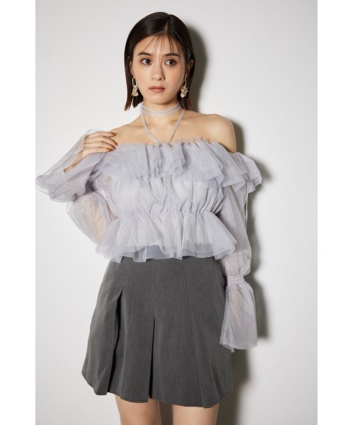 rienda（リエンダ）の「2WAYギャザーオフショルチュールブラウス 秋冬 春服（シャツ/ブラウス・レディース・ホワイト/ライトグレー/ブラック・FREE）」の20枚目の写真