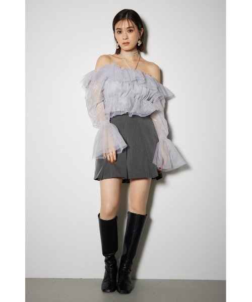 rienda（リエンダ）の「2WAYギャザーオフショルチュールブラウス 秋冬 春服（シャツ/ブラウス・レディース・ホワイト/ライトグレー/ブラック・FREE）」の22枚目の写真