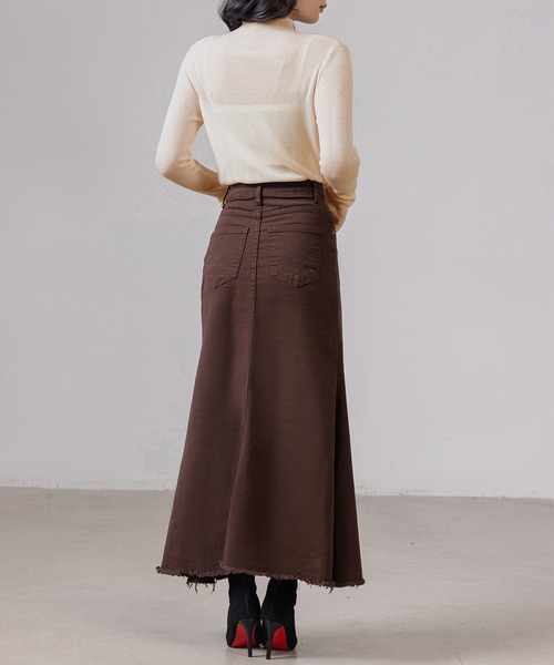 セール】レディース 長袖エフォートレスハイネックリブニットトップス