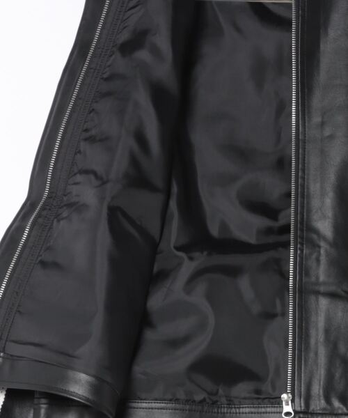 セール】【Seoup】ラインレーストラックレザージャケット（ブルゾン