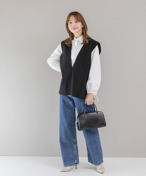 URBAN RESEARCH ROSSO WOMEN（アーバンリサーチ　ロッソ）の「リボンボリュームスリーブシャツ（シャツ/ブラウス・レディース・ホワイト/ストライプ・FREE）」の5枚目の写真