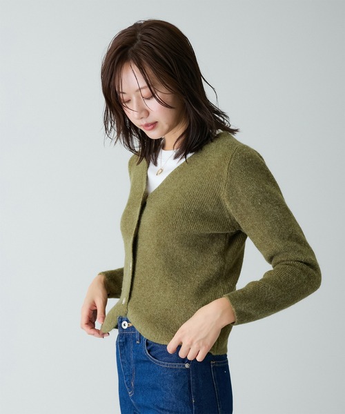 Jayro(ジャイロ)の「ショート丈すそカットカーディガン(カーディガン/ボレロ・レディース・チャコールグレー/カーキ/ブラック/ホワイト系その他・FREE)」の11枚目の写真