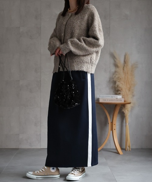 セール】ハートボタンクルーネックニットカーディガン（カーディガン