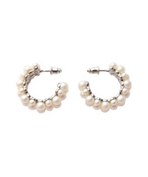 ワイドフープパールピアス