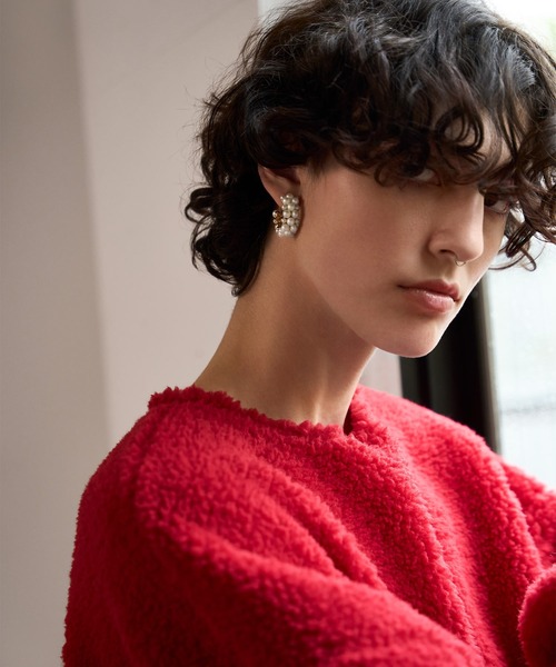 AKTE（アクテ）の「ワイドフープパールピアス（ピアス（両耳用）・レディース・シルバー/ゴールド・FREE）」の3枚目の写真