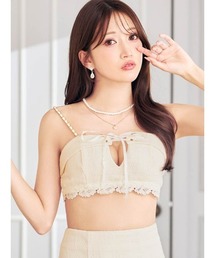 【抜け感×美スタイル】大胆ながらも品よくキマる1着!レースアップ ホールチェーン キャミソール タイト ミニ セットアップ