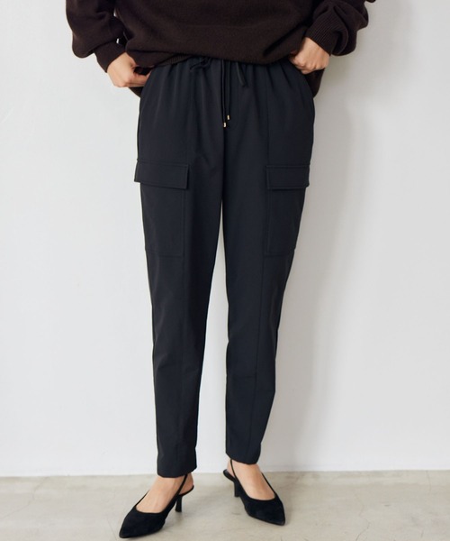 BARNYARDSTORM(バンヤードストーム)の「BARNYARDSTORM / GLOW1月号掲載◆裏起毛ストレッチカーゴパンツ ハンドウォッシャブル(カーゴパンツ・レディース・ブラック/カーキ/ホワイト・S/M)」の4枚目の写真