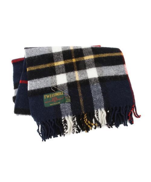 Ray BEAMS（レイビームス）の「TWEED MILL / チェック ブランケットストール（ストール/ショール・レディース・オフホワイト/ネイビー/その他1・ONE SIZE）」の4枚目の写真