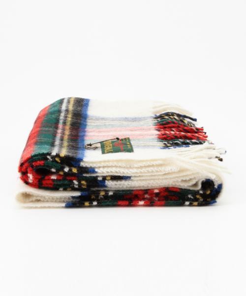 Ray BEAMS（レイビームス）の「TWEED MILL / チェック ブランケットストール（ストール/ショール・レディース・オフホワイト/ネイビー/その他1・ONE SIZE）」の7枚目の写真