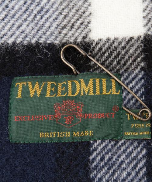 Ray BEAMS（レイビームス）の「TWEED MILL / チェック ブランケットストール（ストール/ショール・レディース・オフホワイト/ネイビー/その他1・ONE SIZE）」の10枚目の写真