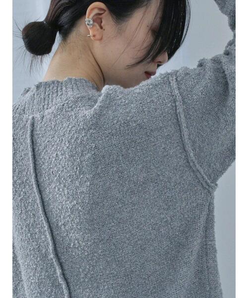 Samansa Mos2 blue(サマンサモスモスブルー)の「ラメ入りブークレヤーンプルオーバー(ニット/セーター・レディース・ピンク/ミント/グレー/ブルー/ベージュ・F)」の2枚目の写真