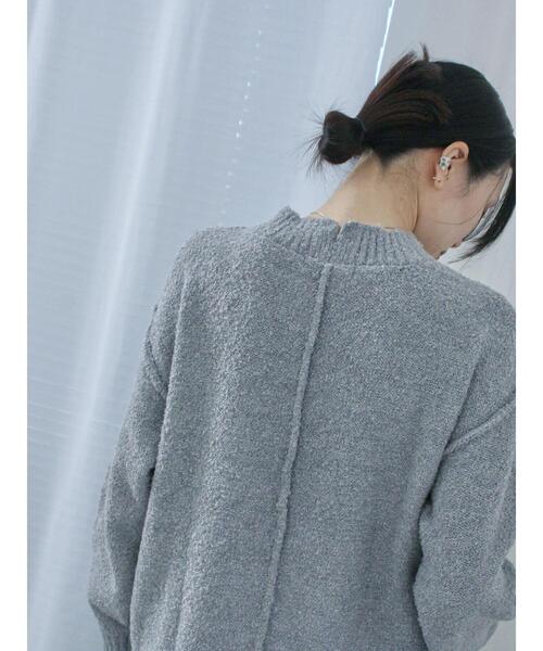 Samansa Mos2 blue(サマンサモスモスブルー)の「ラメ入りブークレヤーンプルオーバー(ニット/セーター・レディース・ピンク/ミント/グレー/ブルー/ベージュ・F)」の6枚目の写真