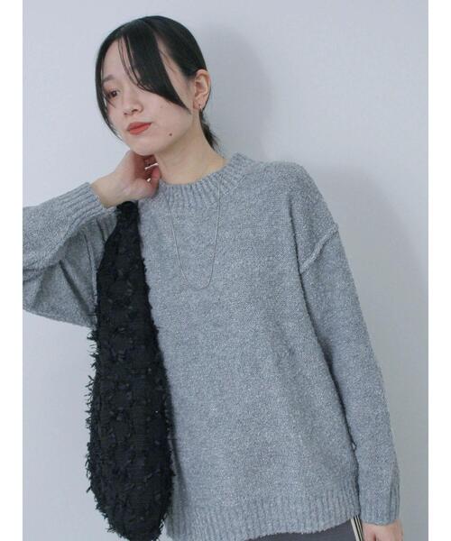 Samansa Mos2 blue(サマンサモスモスブルー)の「ラメ入りブークレヤーンプルオーバー(ニット/セーター・レディース・ピンク/ミント/グレー/ブルー/ベージュ・F)」の8枚目の写真