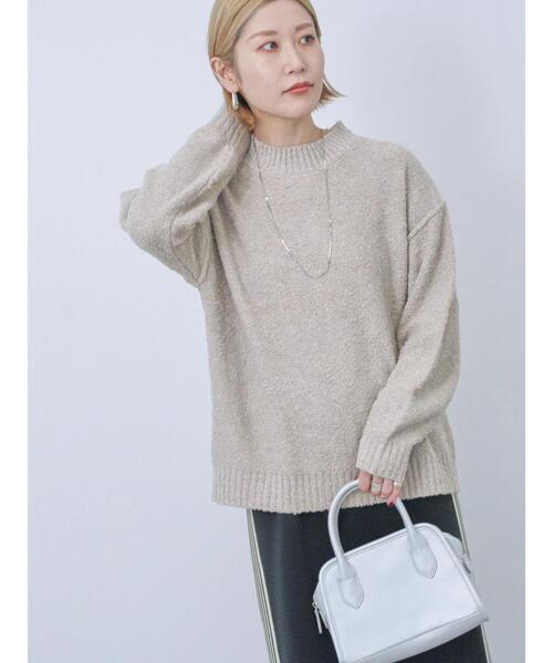 Samansa Mos2 blue(サマンサモスモスブルー)の「ラメ入りブークレヤーンプルオーバー(ニット/セーター・レディース・ピンク/ミント/グレー/ブルー/ベージュ・F)」の11枚目の写真