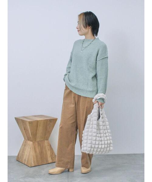 Samansa Mos2 blue(サマンサモスモスブルー)の「ラメ入りブークレヤーンプルオーバー(ニット/セーター・レディース・ピンク/ミント/グレー/ブルー/ベージュ・F)」の15枚目の写真