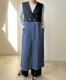 更にお値下げ‼️ 慈雨　 ドッキングベストワンピース ADAM ET ROPE' ワンピース 「WEB限定」ニットベストドッキング