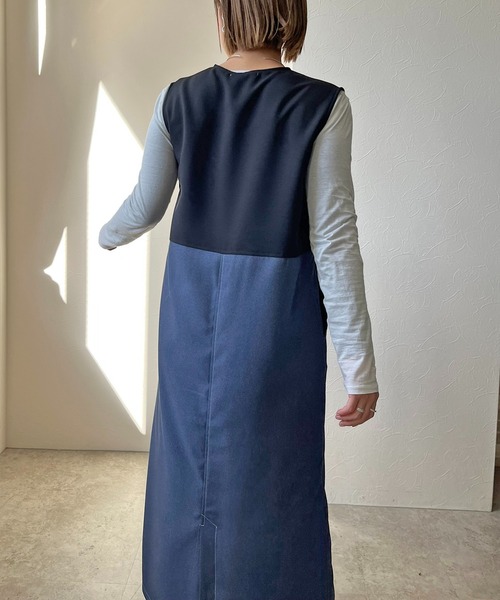 LHELBIE(レルビエ)の「ジレドッキングワンピース(ワンピース・レディース・ブラック/ベージュ・M)」の22枚目の写真