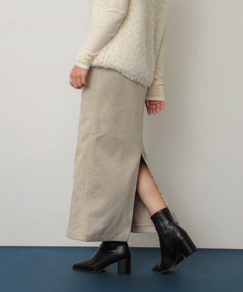 SENSE OF PLACE by URBAN RESEARCH（センスオブプレイスバイアーバンリサーチ）の「ポンチタイトスカート（スカート・レディース・チャコールグレー/ブラウン/ライトベージュ・MEDIUM/SMALL）」の3枚目の写真