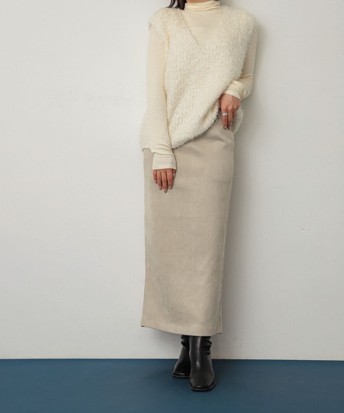 SENSE OF PLACE by URBAN RESEARCH（センスオブプレイスバイアーバンリサーチ）の「ポンチタイトスカート（スカート・レディース・チャコールグレー/ブラウン/ライトベージュ・MEDIUM/SMALL）」の5枚目の写真