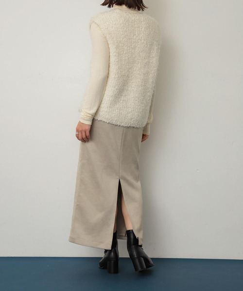 SENSE OF PLACE by URBAN RESEARCH（センスオブプレイスバイアーバンリサーチ）の「ポンチタイトスカート（スカート・レディース・チャコールグレー/ブラウン/ライトベージュ・MEDIUM/SMALL）」の6枚目の写真