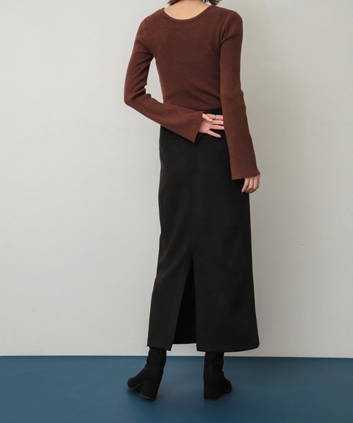 SENSE OF PLACE by URBAN RESEARCH（センスオブプレイスバイアーバンリサーチ）の「ポンチタイトスカート（スカート・レディース・チャコールグレー/ブラウン/ライトベージュ・MEDIUM/SMALL）」の8枚目の写真