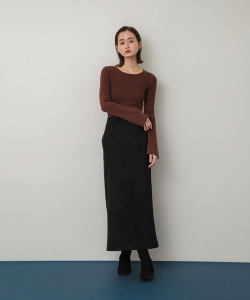 SENSE OF PLACE by URBAN RESEARCH（センスオブプレイスバイアーバンリサーチ）の「ポンチタイトスカート（スカート・レディース・チャコールグレー/ブラウン/ライトベージュ・MEDIUM/SMALL）」の9枚目の写真