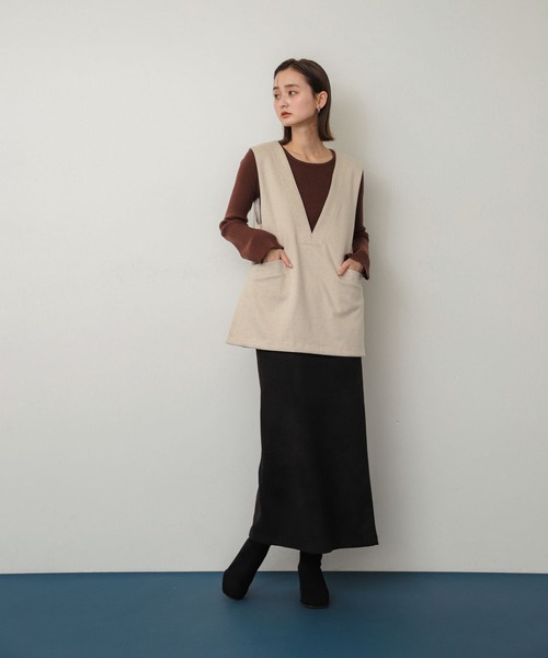 SENSE OF PLACE by URBAN RESEARCH（センスオブプレイスバイアーバンリサーチ）の「ポンチタイトスカート（スカート・レディース・チャコールグレー/ブラウン/ライトベージュ・MEDIUM/SMALL）」の10枚目の写真